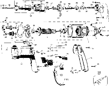 Exploded Diagram A Diagram and Parts List for 2037-33 Type 100 Black and Decker Drill